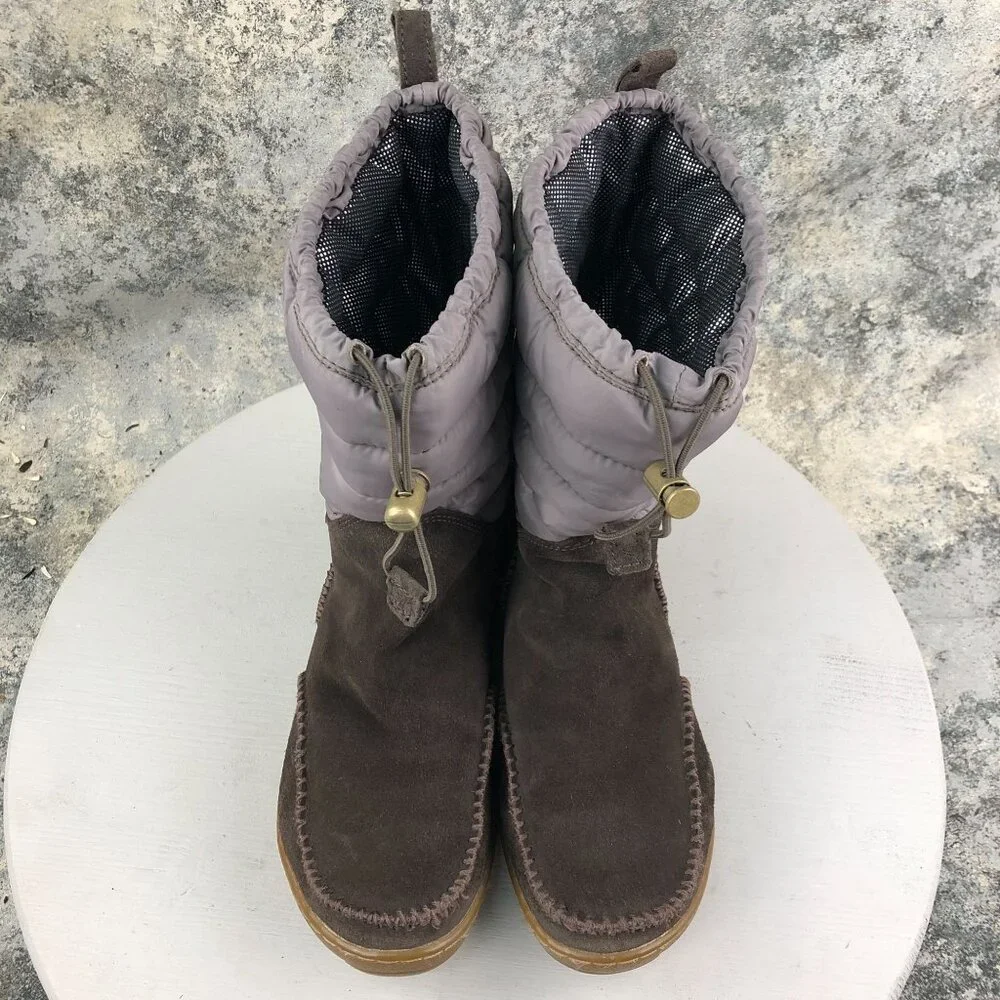 Columbia Women's Size 7.5 Minx Moccasin Brown Waterproof Drawstring Boots